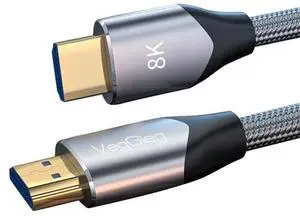 VegGieg V-H403 8K HDMI Cable 48Gbps 6.6FT/2M, Braided Cord-4K@120Hz 8K@60Hz, DTS:X, HDCP 2.2 & 2.3, HDR 10 Compatible with TV/PS5/HDTV/Blu-ray