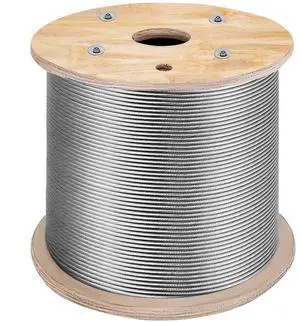 VEVOR Stainless Steel Cable 3/16"x 1000ft, T316 Marine Grade Deck Cable Railing, 1x19 Strands Construction Braided Aircraft Cable for Deck Rail String Lights Hanging Porch Fence DIY Baluster