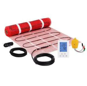 VEVOR Floor Heating Mat, 20 Sq. ft, Electric Radiant In-Floor Heated Warm System with Digital Floor Sensing Thermostat, Includes Installation Monitor, Adhesive Back for Easy Installation on The Floor