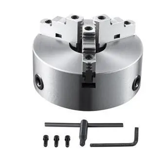 VEVOR 3-Jaw Lathe Chuck, 10'', Self-Centering Lathe Chuck, 0.24-9.84 in/6-250 mm Clamping Range with T-key Fixing Screws Hexagon Wrench, for Lathe 3D Printer Machining Center Milling Drilling Machine