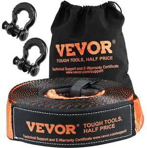 VEVOR Off-Road Recovery Kit, 3" x 30', Heavy Duty Winch Recovery Kit with 30,000 lbs Capacity Polyester Tow Strap, 44,092 lbs D-Ring Shackles, Storage Bag, for ATVs, Jeeps, Off-Road Vehicles, Trucks VEVOR Off-Road Recovery Kit, 3" x 30', Heavy Duty Winch Recovery Kit with 30,000 lbs Capacity Polyester Tow Strap, 44,092 lbs D-Ring Shackles, Storage Bag, for ATVs, Jeeps, Off-Road Vehicles, Trucks