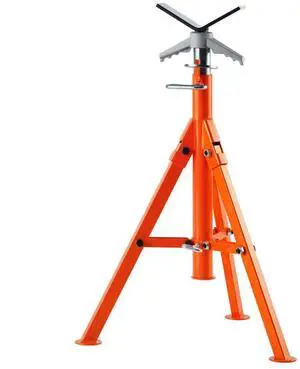 VEVOR Pipe Stand, 2500LBS Heavy Duty Pipe Jack Stands, 27.2"-52" Height Adjustable V Head Pipe Stand, 45# Steel Folding Jack Stand for 1/2-12 inches Pipes
