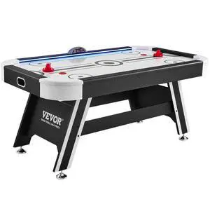 VEVOR Air-Powered Hockey Table, 72" Indoor Hockey Table for Kids and Adults, LED Sports Hockey Game with 2 Pucks, 2 Pushers, and Electronic Score System, Arcade Gaming Set for Game Room Family Home