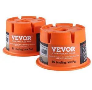 VEVOR Trailer Jack Block, 2000 lbs Capacity per RV Leveling Block, High-quality Polypropylene RV Camper Stabilizer Blocks, RV Travel Accessories Use for Any Tongue Jack, Post, Foot, 5th Wheels, 2-Pack