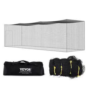 VEVOR Baseball Batting Netting, Professional Softball Baseball Batting Hitting Training Net, Practice Portable Pitching Cage Net with Door & Carry Bag, Heavy Duty Enclosed PE Netting, 35FT (NET ONLY)