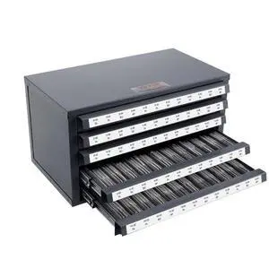 VEVOR Tap Dispenser Cabinet, Five-Drawer Tap Organizer Cabinet for #2-56-#12-28 Steel Tap Dispenser Organizer Cabinet with Labels, 60-Compartment Stackable Tap Cabinet for Tap Storage