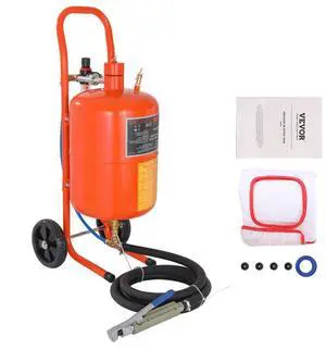 VEVOR 5 Gallon Sand Blaster, 60-110 PSI High Pressure Sandblaster, Portable Abrasive Blasting Tank, Air Sand Blasting Kit with 4 Ceramic Nozzles and Oil-Water Separator for Paint, Stain, Rust Removal