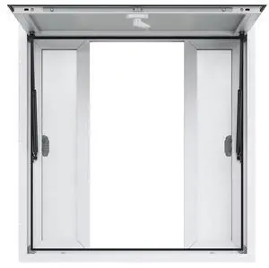 VEVOR Concession Window 36"x36", Aluminum Alloy Food Truck Service Window with 4 Horizontal Sliding Windows & Awning Door & Drag Hook, Up to 85 Degrees Serving Window for Food Truck Concession Trailer