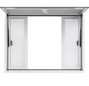 VEVOR Concession Window 48"x36", Aluminum Alloy Food Truck Service Window with 4 Horizontal Sliding Windows & Awning Door & Drag Hook, Up to 85 Degrees Serving Window for Food Truck Concession Trailer