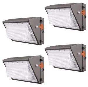 VEVOR 4PCs LED Wall Pack Lights, 100W 10800LM, 5000K Commercial Outdoor Lights Security Lighting Fixture, with Intelligent Light Sensing 180 LED beads Energy Saving for Garages Yards, IP65 Waterproof