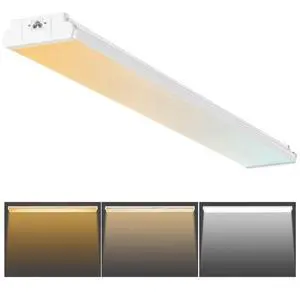 VEVOR 4FT LED Wraparound Light, 50W, 5500LM Flush Mount LED Shop Light, 3000K/4000K/5000K Adjustable LED Kitchen Ceiling Lighting Fixtures for Garage Office Laundry Fluorescent Tube Replacement, ETL