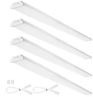 VEVOR 8FT LED Wraparound Light, 110W 10,000LM, Flush Mount LED Shop Light, 4 Pack 6500K Daylight LED Kitchen Ceiling Lighting Fixtures, for Garage Office Laundry Fluorescent Tube Replacement, ETL
