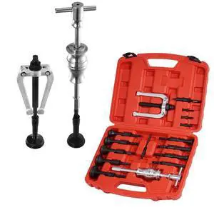 VEVOR Blind Hole Bearing Puller Set, 16-in-1 Inner Bearing Race and Seal Extractor Kit, Slide Hammer Pilot Insert Inner Internal Bearing Removal Tool Set, 10 Adjustable Collects and Counterstay