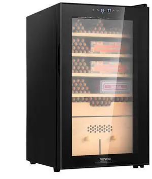 VEVOR Electric Cigar Humidor, 400 Count Cigar Humidor Cabinet with Cooling, Heating & Humidity Control, 5 Layer Spanish Cedar Wood & Double Mirror Glass Cigar Humidor, Gift for Men