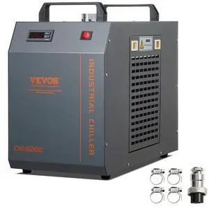 VEVOR Industrial Water Chiller, CW-5202, Industrial Water Cooler Cooling System with Built-in Compressor 7L Water Tank Capacity 18 L/min Max Flow Rate, for CO2 Laser Engraving Machine Cooling Machine