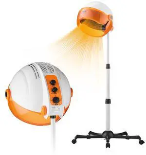 VEVOR Professional Hooded Dryer, 1875W High-Power Bonnet Hair Dryer, Sit Under Hair Dryer with Timer, 3 Temp Settings & Wind Speed, Floor Standing Rolling Base with Wheels for Beauty Salon Home Spa
