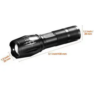 VEVOR 2 Pack Flashlights 2000 High Lumens 5 Modes Adjustable Focus Flashlight