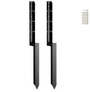 VEVOR Fence Post Anchor Repair Kit, 2 Pack Inner Diameter 2 x2 Inches Heavy Duty Steel Fence Post Support Stakes, Anchor Ground Spike for Repair Tilted, Broken Wood Fence Post