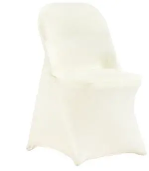 VEVOR Stretch Spandex Folding Chair Covers, Universal Fitted Chair Cover, Removable Washable Protective Slipcovers, for Wedding, Holiday, Banquet, Party, Celebration, Dining (50PCS Ivory White)