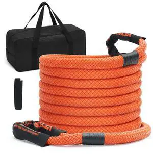 VEVOR 1" x 30' Kinetic Recovery Tow Rope 38,000 lbs, Heavy-Duty Off Road Snatch Strap, Extreme Duty 30% Elasticity Energy Snatch Strap for Jeep Car Truck ATV UTV SUV Tractor
