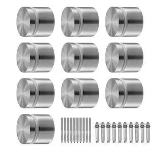 VEVOR Glass Clamp, 10 PCS Round Glass Railing Bracket for 0.31 "-0.62 " Tempered Glass, 316 Stainless Steel Glass Mounting Clamp, Glass Shelf Bracket for Balcony, Garden, Pool, Stair, Silver