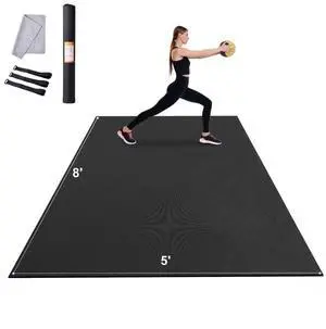VEVOR Exercise Mat, Non Slip High Density Premium Yoga Mat, Exercise Yoga Mat for Men & Women, Fitness & Exercise Mat with Bag & Carry Strap, for All Types of Home Yoga, Pilate & Floor Workout (8x5ft)