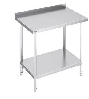 VEVOR 24 x 36 x 36 Inch Stainless Steel Work Table, Commercial Food Prep Worktable Heavy Duty Prep Worktable, Metal Work Table with Adjustable Height for Restaurant, Home and Hotel