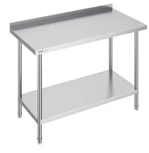 VEVOR 24 x 48 x 36 Inch Stainless Steel Work Table, Commercial Food Prep Worktable Heavy Duty Prep Worktable, Metal Work Table with Adjustable Height for Restaurant, Home and Hotel
