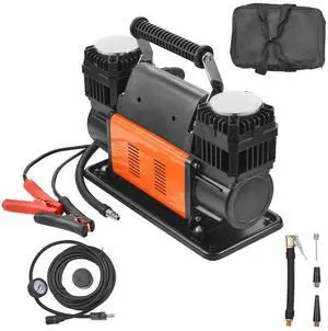 VEVOR 10.6CFM Portable Tire Inflator Dual-Cylinder Air Compressor 12V 150PSI