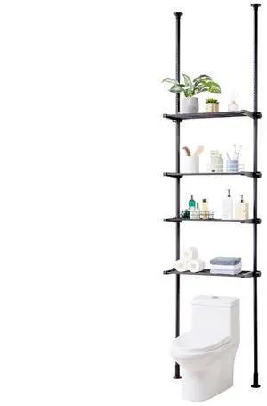 VEVOR Over the Toilet Storage 4-Tier Bathroom Shelf Rack Space Saver Organizer