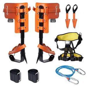 VEVOR Tree Climbing Spikes Set Climbing Spurs Alloy Steel Safety Rope Hareness