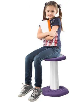 VEVOR Kids Wobble Chair, Active Chair with Sponge Cushion, Wobble Stool Improves Focus, Posture and Calm Children, Ideal for Schools and Home, Age 7-14, Purple