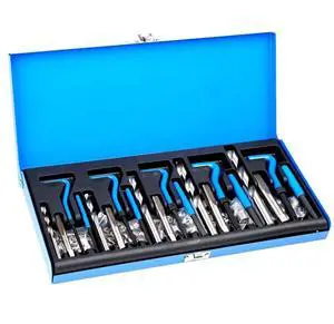 VEVOR 131 PCS Helicoil Thread Repair Kit SAE Tool 1/4 5/16 3/8 7/16 1/2 in UNC