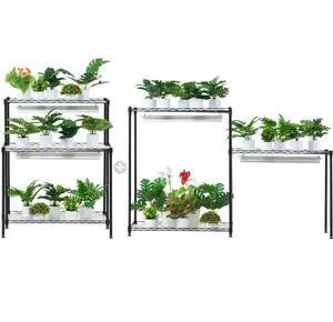 VEVOR DIY Plant Stand with Grow Light, 6-Tier Large Tall Plant Shelf with 192W 5000K Full Spectrum Grow Lights, Indoor Grow Light Shelf with Wheels for Seed Starting 29.5" L x 13.8" W x 70.9" H