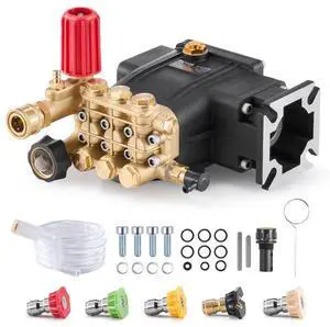 Pressure Washer Pump 3/4" Shaft Horizontal Triplex Plunger 3300 PSI 2.5GPM