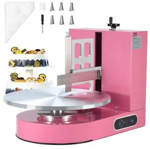 VEVOR Cake Decorating Machine Cake Frosting Spreading for 4" to 16" Cake Pink