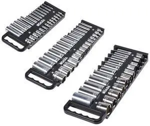 Portable Socket Organizer Set 3PCS 76-Clip Magnetic Socket Tray Metric/SAE