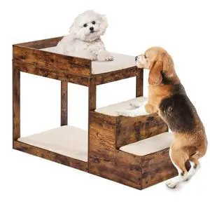Pet Bunk Bed with Stairs Dog/Cat Window Perch Sleeper Couch Medium Size