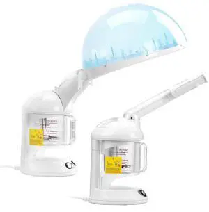 2 in 1 Hair & Facial Steamer Professional Hair Steamer with Bonnet Hood