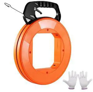 Fish Tape Wire Cable Line Puller 120ft 1/8 in Steel with High Plastic Case