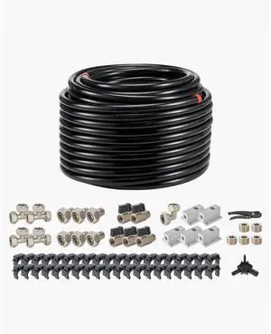 Air Compressor Line Kit 3/4'' x 200FT HDPE/Aluminum Shop Air Piping System Black