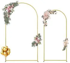 VEVOR Metal Arch Backdrop Stand Set of 2 Stand with Case Connection for Wedding