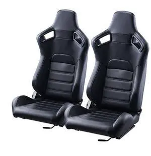 VEVOR 2 Set Racing Seat Adjustable Racing Chair with PVC Leather & Q235B Slider