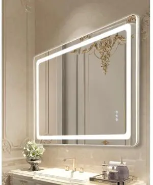 LED Bathroom Mirror 3 Colors Anti-fog Wall Mounted Vanity Mirror 32 x 48 in