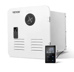 VEVOR RV Tankless Water Heater, Instant Shower with 15 x 15 inches White Door and Remote Controller, 55000BTU Optimized Comfort Performance Hot Water, Ideal for RVers' Family Everyday Use