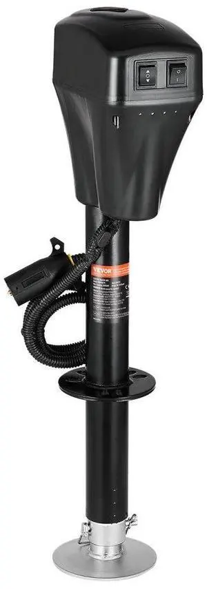 Electric Trailer Jack 5000 lbs Power Tongue Jack for RV Trailer & Camper Black With a 7-pin Trailer Connector