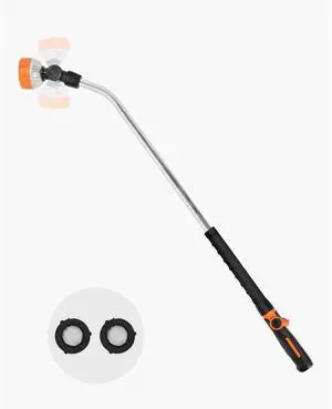 Heavy Duty Garden Hose Wand 36'' Long with 8 Spray Patterns & 180° Swivel Head