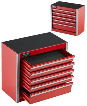 Tool Box 8.6-inch Portable Metal Tool Box with 5 Drawers Tool Organizer Red