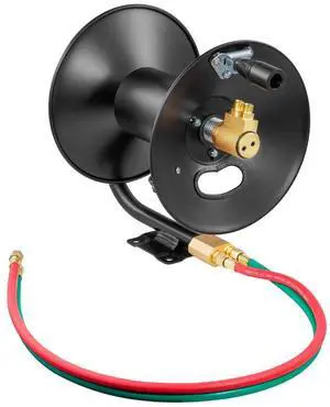 Welding Hose Reel Hand Crank Rewind Hose Reel Heavy Duty Steel for Workshops