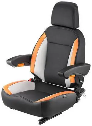 Forklift Seat Mower Tractor Seat Adjustable Back Seatbelt & Headrest